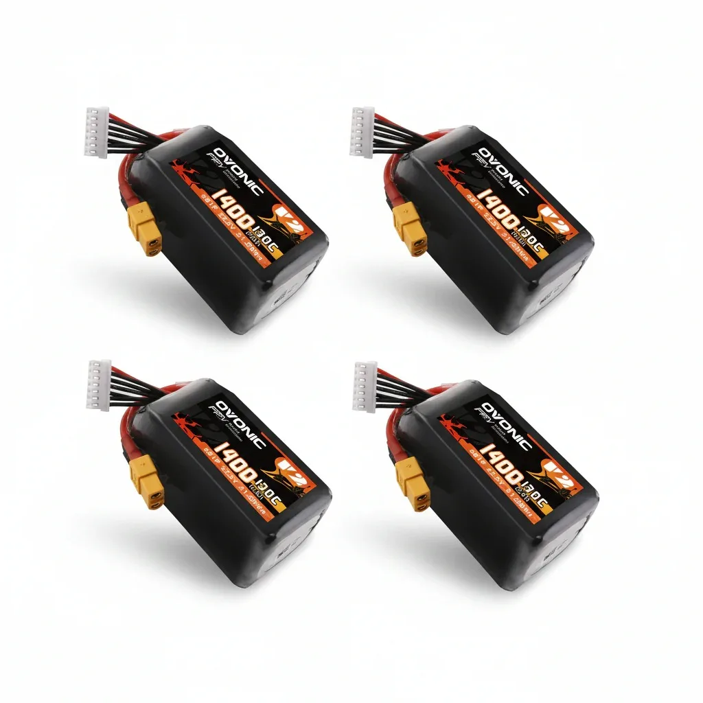 Ovonic 6S LiPo Battery 22.2V 1400mAh 130C, XT60 Plug FPV Battery for 5-6 Inch Racing, Freestyle & Cinewhoop Drones, Optional 2-Pack / 4-Pack view 7