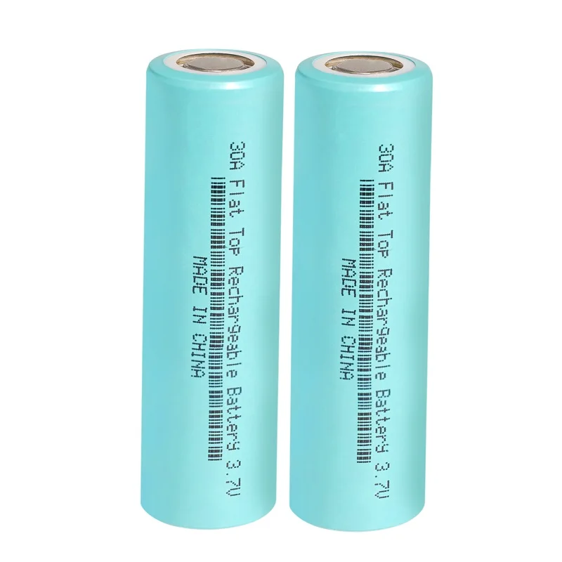 2Pcs 3.7v 30A Rechargeable lithium-lon Batteries 2600mAh Flat Top lithium Battery for LED Flashlight Headlamp