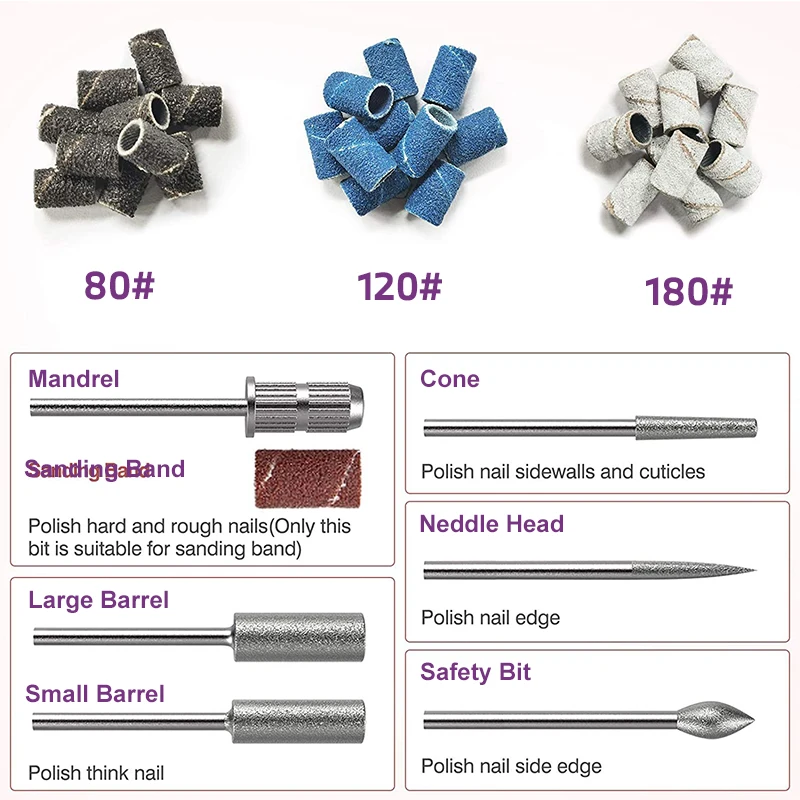 20W 35000Rpm Elektrische Nagelboormachine Elektrische Manicure Machine Boort Accessoire Pedicure Kit Keramische Nagelboorgereedschap