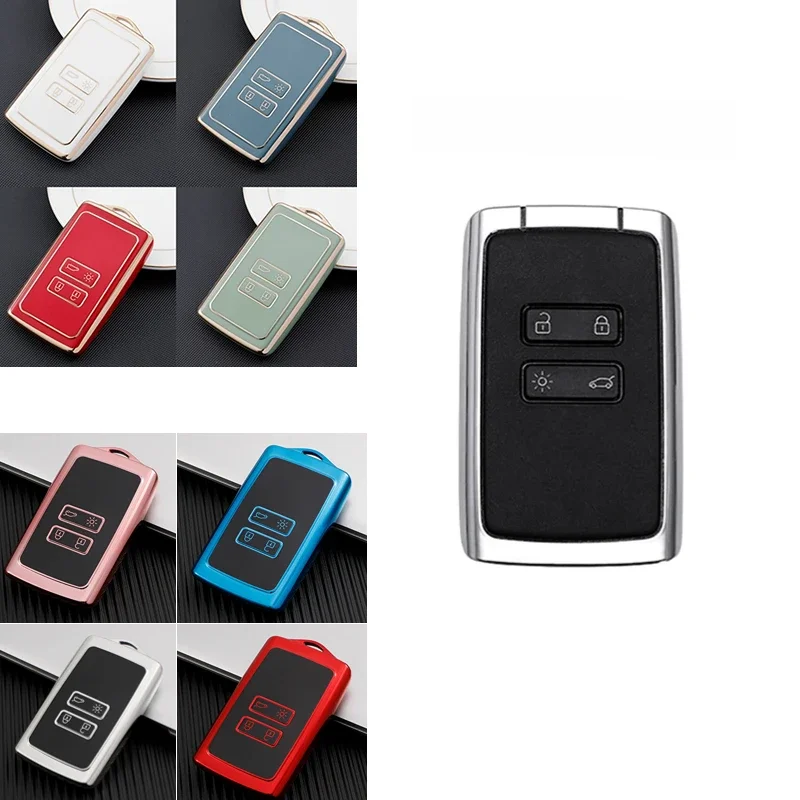 Étui pour clé de voiture en TPU, couverture complète pour Renault Koleos Kadjar Megane Talisman Captur Espace Clio 2016 – 2023 Dacia Duster 2023, 4 boutons, nouveau