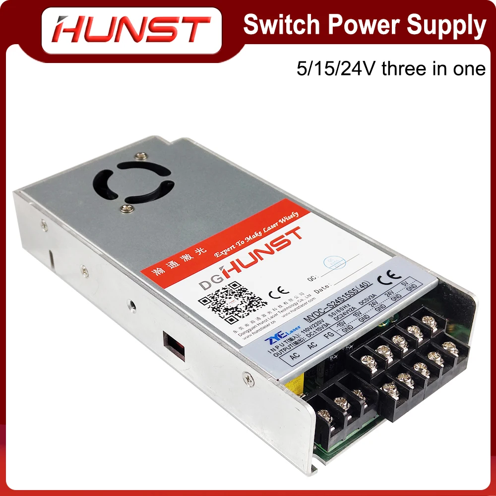 HUNST 500W Swithing Power Supply 3 In One Supply Output 24V  15V 5V Input 110V/220V  For Laser Marking and Engraving Machine