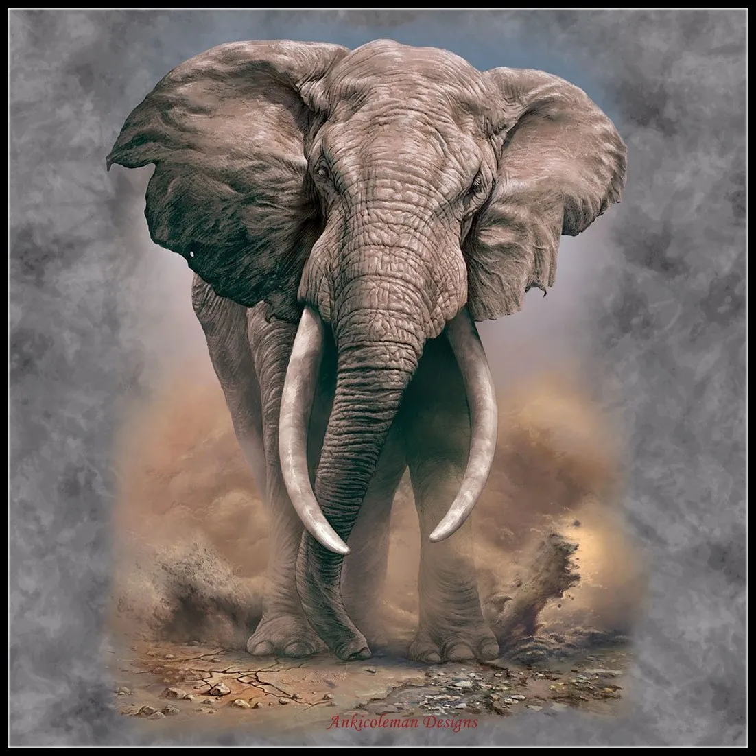 African Elephant - Counted Cross Stitch Kits - DIY Handmade Needlework Embroidery 14 CT Aida Cross Stitch Sets DMC Color