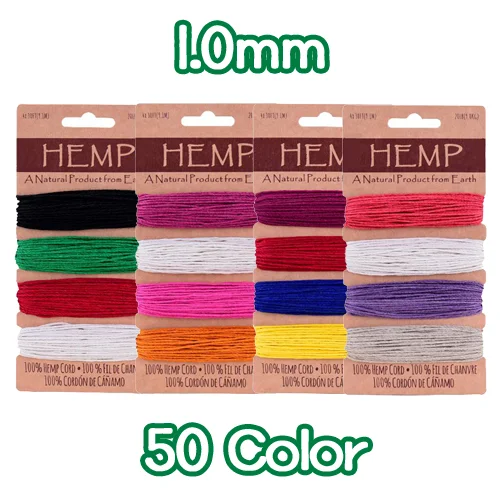 Carded 1.0mm Polished Hemp Cord String for Knotting Bracelet 36yards Flax String C