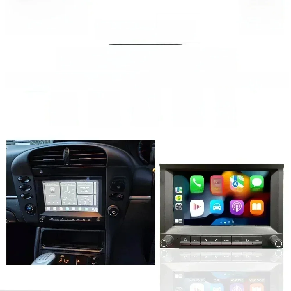 CarPlay 7 "2 din Android 14.0 Auto dvd-speler 8 Core 4GB DSP multimedia GPS autoradio Voor Porsche 911 996 986 Cayman Boxster - afbeelding 2