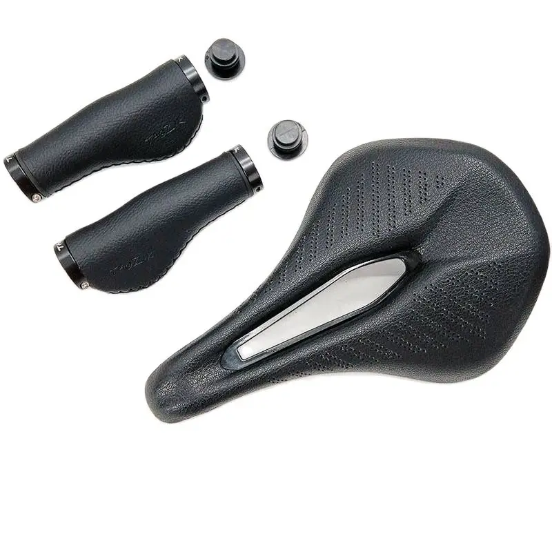 New Retro Bicycle Saddle MTB Bike Saddle 155mm with handlebar grips Road Bike Bicycle / Steel Saddle Rails Bicycle Cycling parts