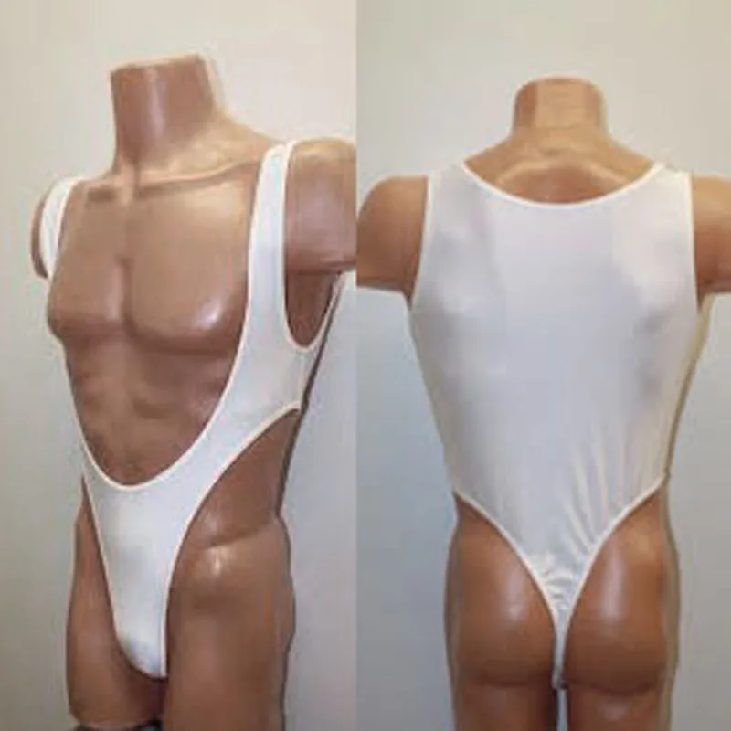 Mens G3921 bodysuit Thong Leotard Poly spandex Deep Front High Cut Hip