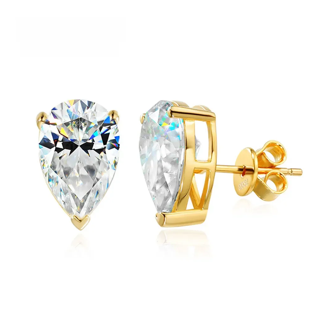 KNOBSPIN D VVS1 Peer Moissanite oorbellen voor vrouwen GRA gecertificeerde Lab Grow Diamond massief 925 verzilverd 18k gouden Stud Earring