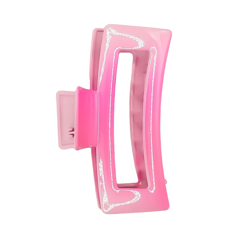 Pink square claw, colorful shiny laser BB clip, large rubber matte rectangular claw, creative contrasting color party festival d