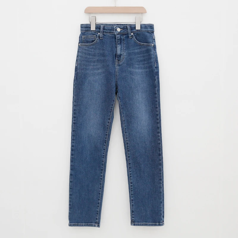 [마끼] Secret Hidden Band Straight Denim Pants Women's Stretch Domestic Made Jeans (2Color)