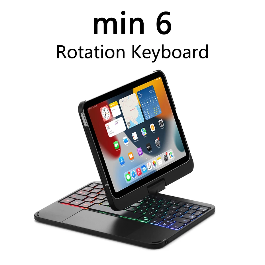 

For ipad Mini 6 Magic Keyboard Case With Touchpad Foldable Rotation For Apple iPad Mini6 6th Portable Backlight Keyboard Cover