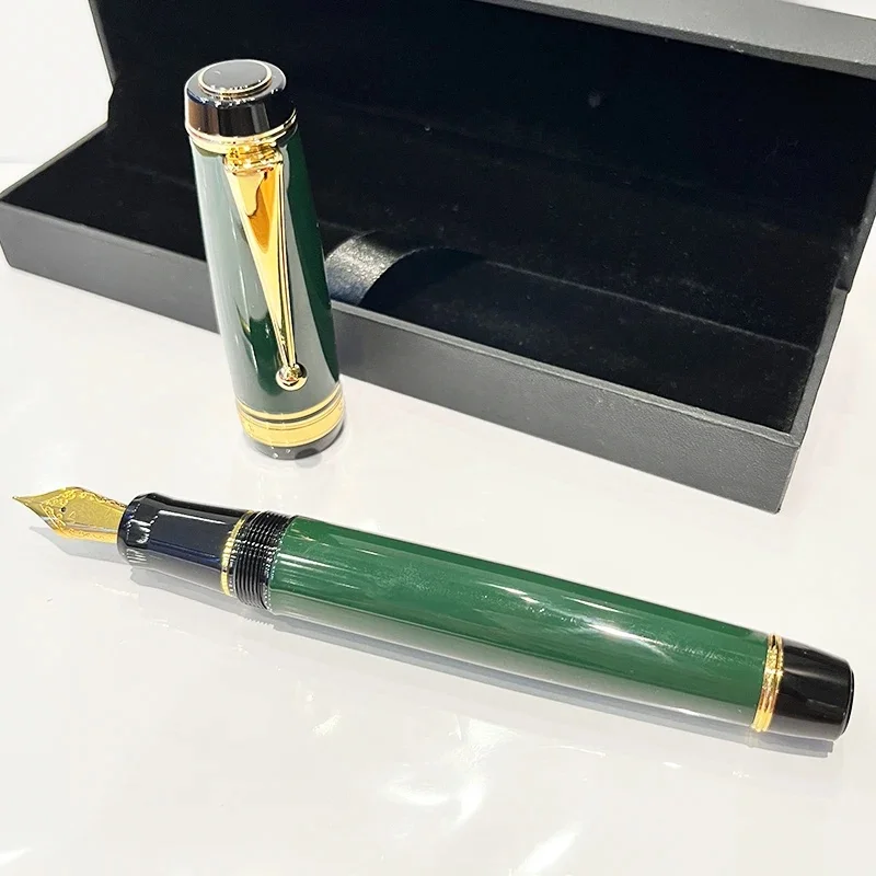 JD Deluxe Grote Pen met Geschenkdoos, Zwaar, Zwart, Diepgroen, Rood, Gouden Clip, Schroefdop, Zakelijke VIP-vulpennen