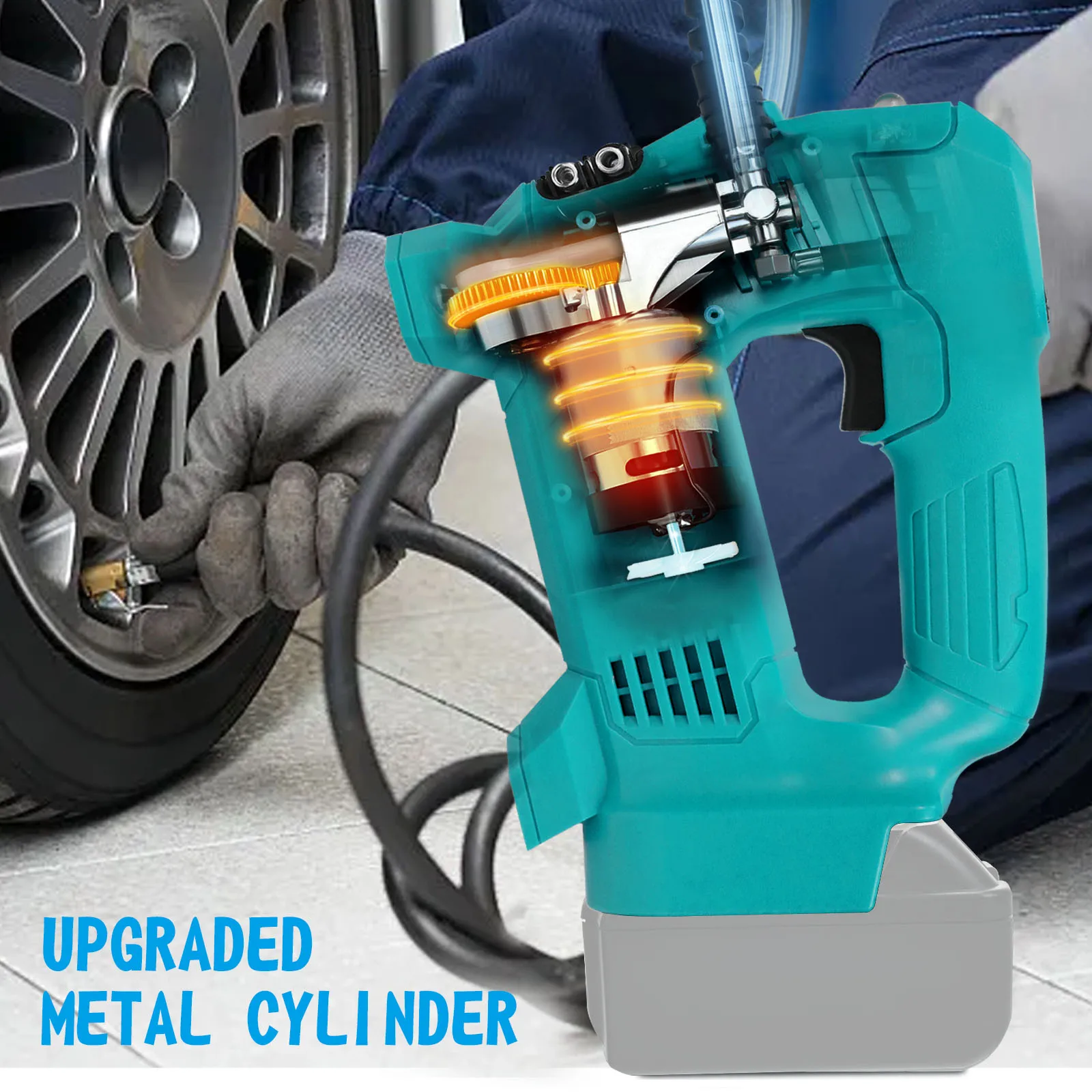 منفاخ إطارات لاسلكي ضاغط هواء محمول 150 رطل لكل بوصة مربعة مع مقياس ضغط رقمي لبطارية ماكيتا 18 فولت (بدون بطارية)