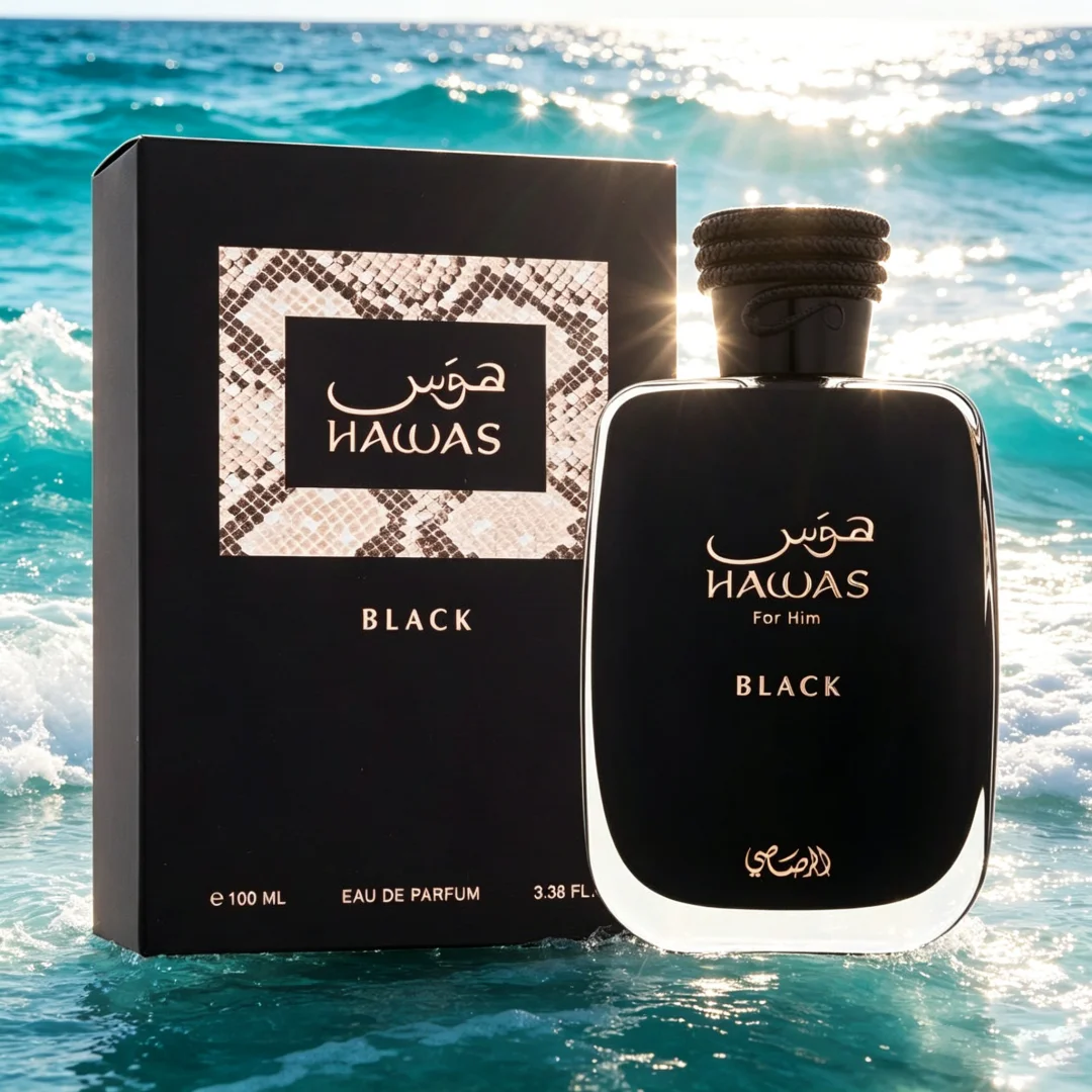 Perfume Masculino Hawas Black 100ml EDP Aroma Limpo e Marcante Fixação Prolongada Presente Ideal