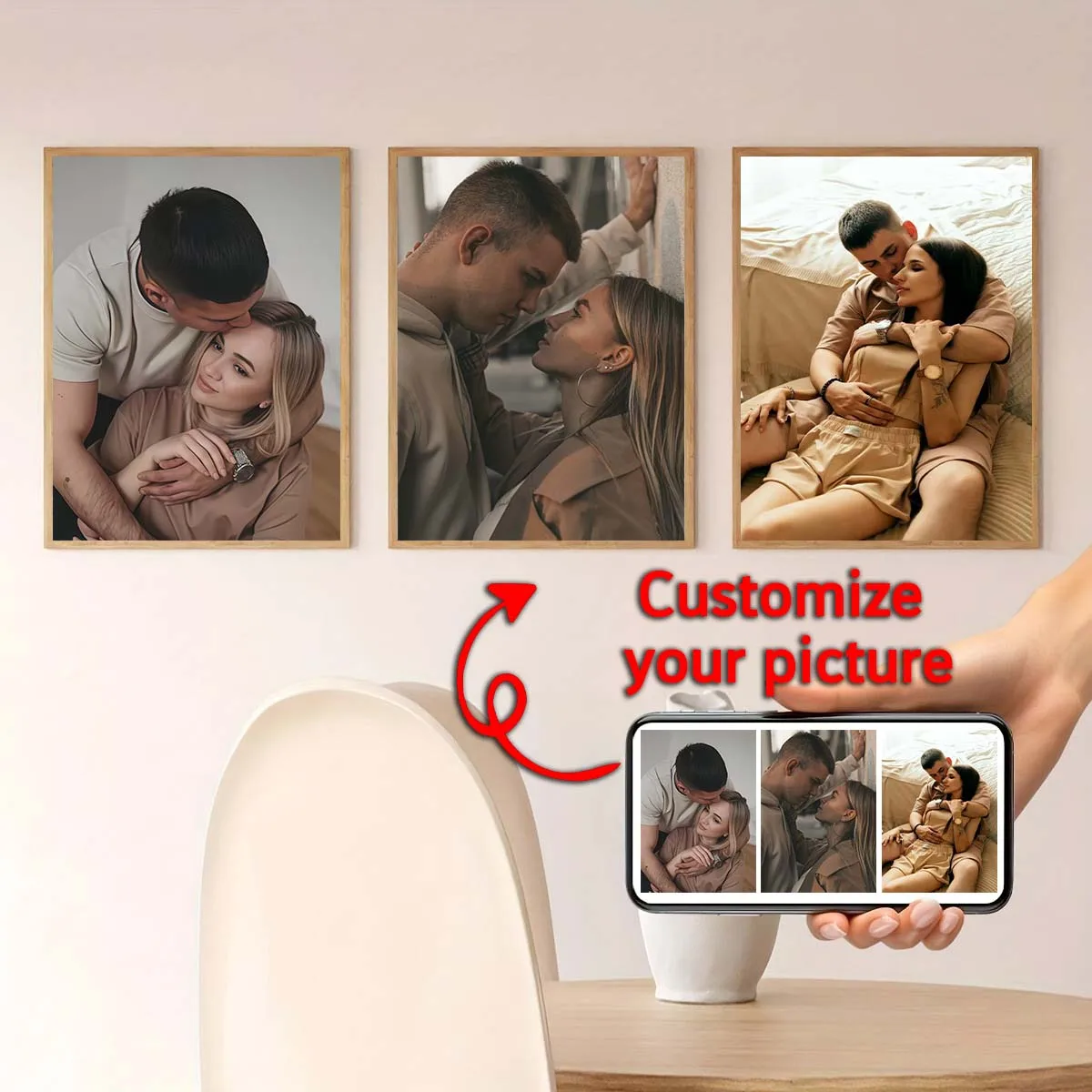 Triptych - 2D custom photo woo - Engraved Wood Frame recension och pris
