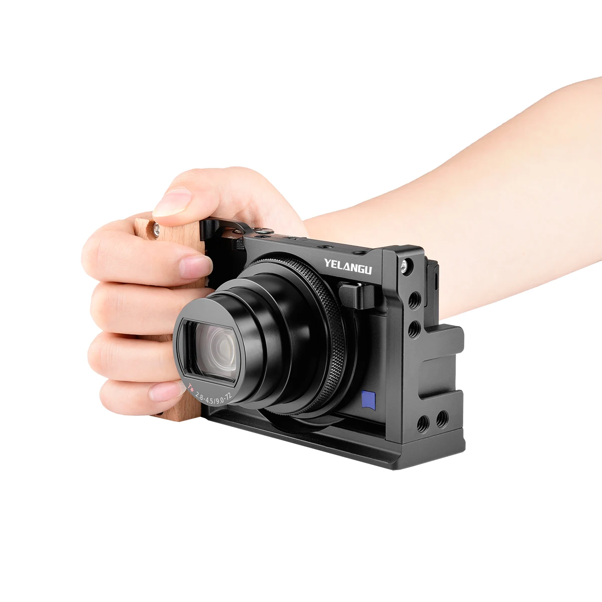 YELANGU Camera Cage Rig Kit for SONY RX100 VI VII with Cold Shoe Mount 1/4 3/8 Screw Hole Arri Locating Hole Quick Release Plate