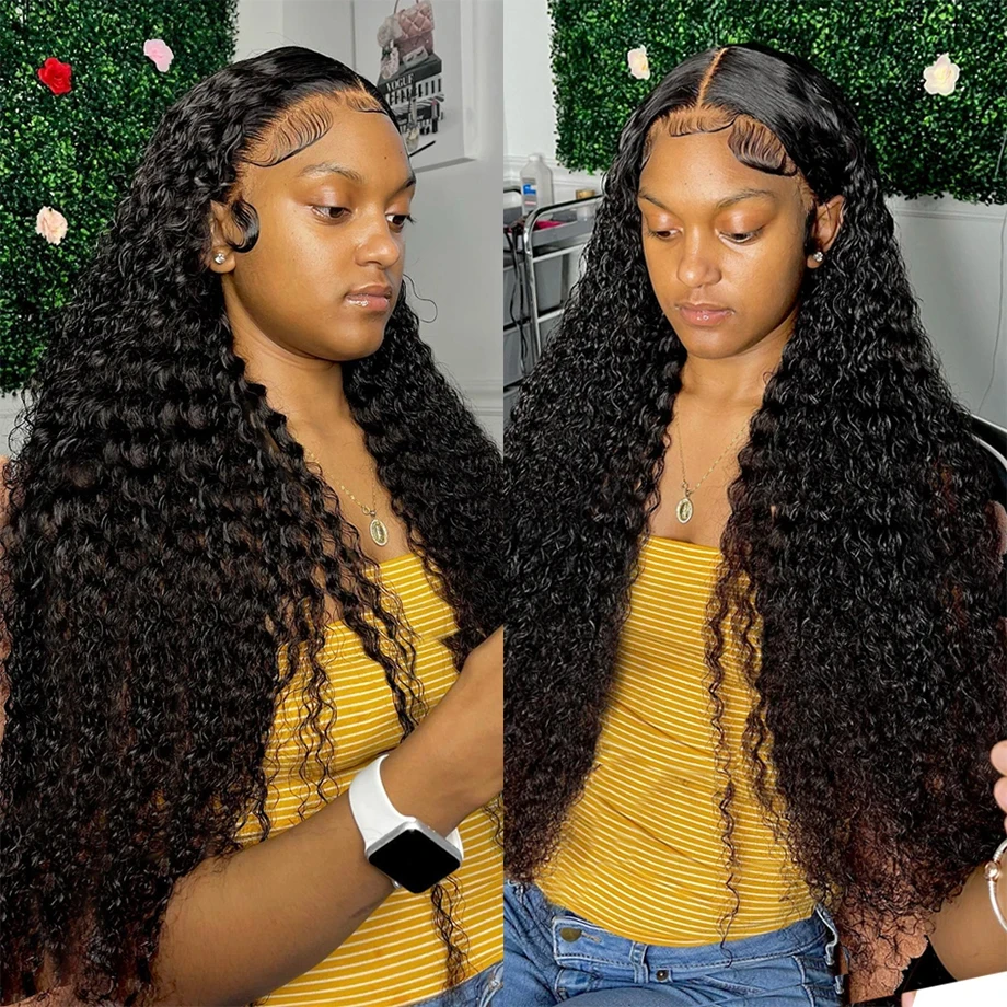 

180% Deep Wave Frontal Wig 13x6 Lace 13x4 Curly Lace Front Human Hair Wigs For Women Wet And Wavy Water Lace Closure Wig On Sale