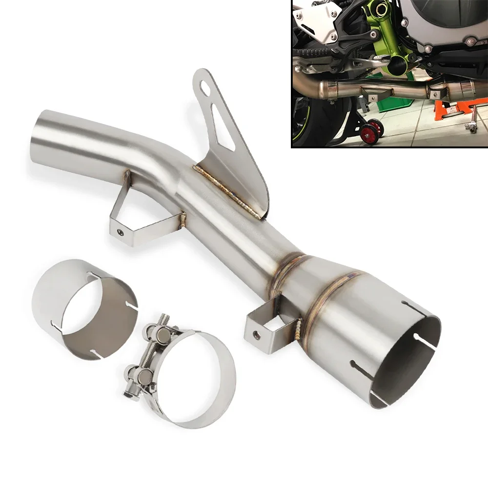 Voor Kawasaki Z 900 Z900 Z900e 2017-2021 2020 Motorfiets Staal Eliminator Uitlaat Mid Link Pijp Kit - afbeelding 2