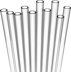 6/12Pcs Clear Straws Compatible Stanley Adventure 40z Travel Tumber,Tritan Long Straws with Cleaning Brush, 3PCS Straw Covers