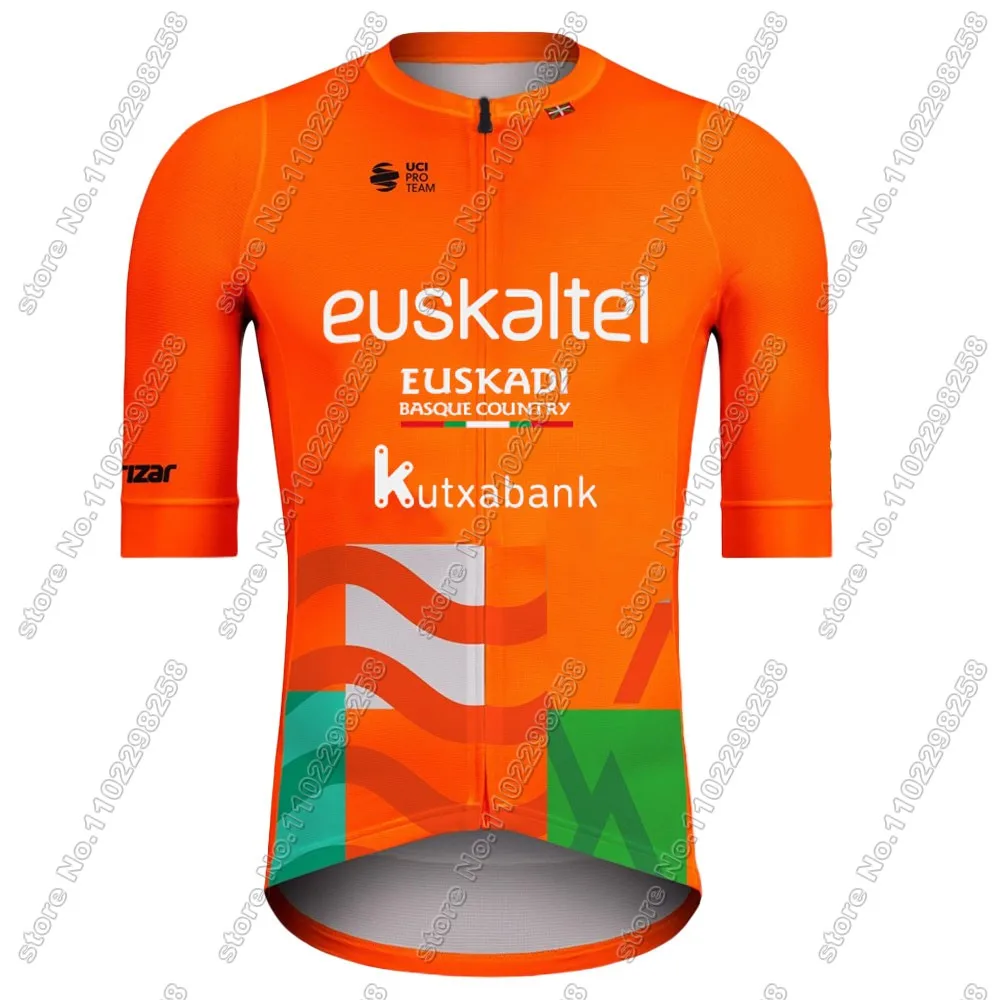 Cycling Jersey Euskaltel Euskadi Team 2024 Set Orange Clothing Road Bicycle Bib Shorts Suit MTB Wear Maillot Culotte