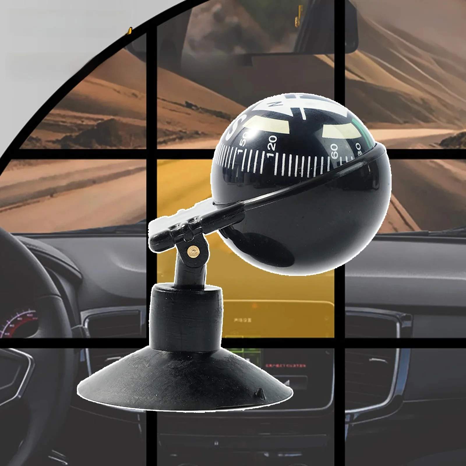 AliExpress NONE Outdoor Adjustable Navigation Dashboard Compass Level For Car Auto Cycling Hiking Direction Pointing Guide Ball Shaped Compass