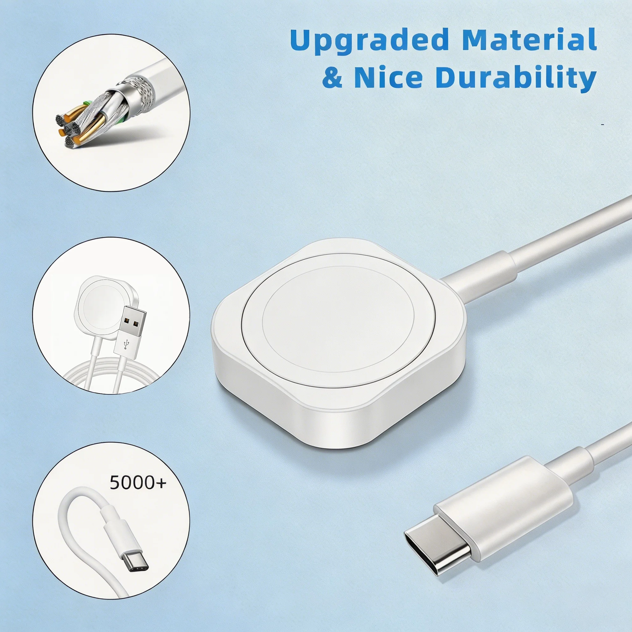 TIMESS Magnetic USB A TYPE-C Fast Watch Charger For IPhone Watch Series Ultra 11 10 9 8 7 6 Cable Charging For IWatch 4 3 2 1 SE image 3