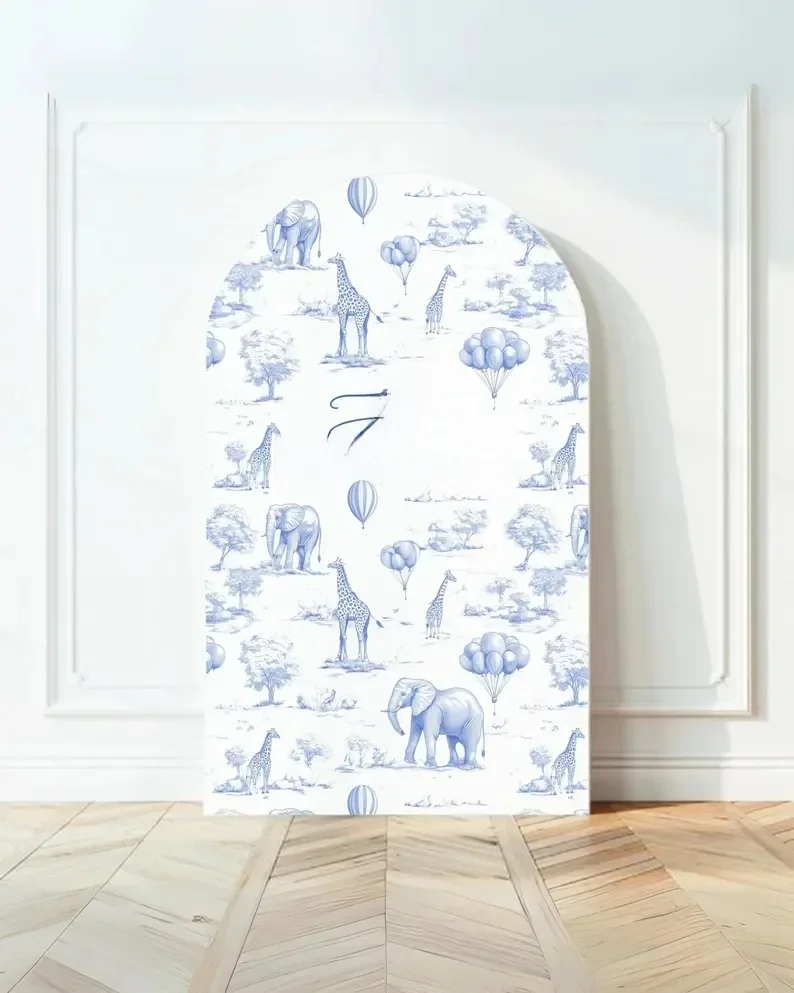 VIKAMA – couverture de fond pour arc de douche de bébé, ballon à Air chaud Animal bleu et rose, décoration de fête d'anniversaire,