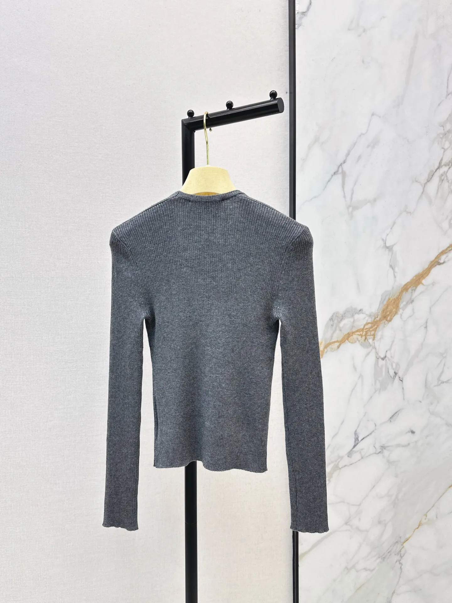 

25 Autumn/Winter New V-neck Knitted Top Trendy Casual Style Bottom Top High Quality Long Sleeve Top