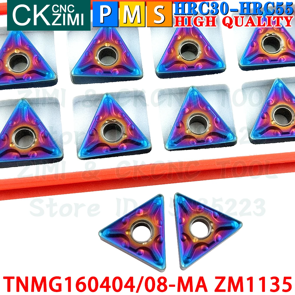 TNMG160404-MA ZM1135 TNMG160408-MA ZM1135 Carbide Inserts External Turning Inserts Tool TNMG CNC Metal Lathe Turning Cutter Tool