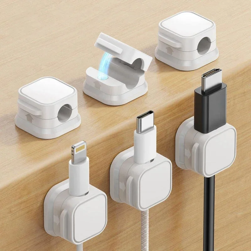 6pcs Portable Magnetic Seamless Cable Management Clip Multi Purpose Storage Accessories Cord Clips for Cable Charger Headphones