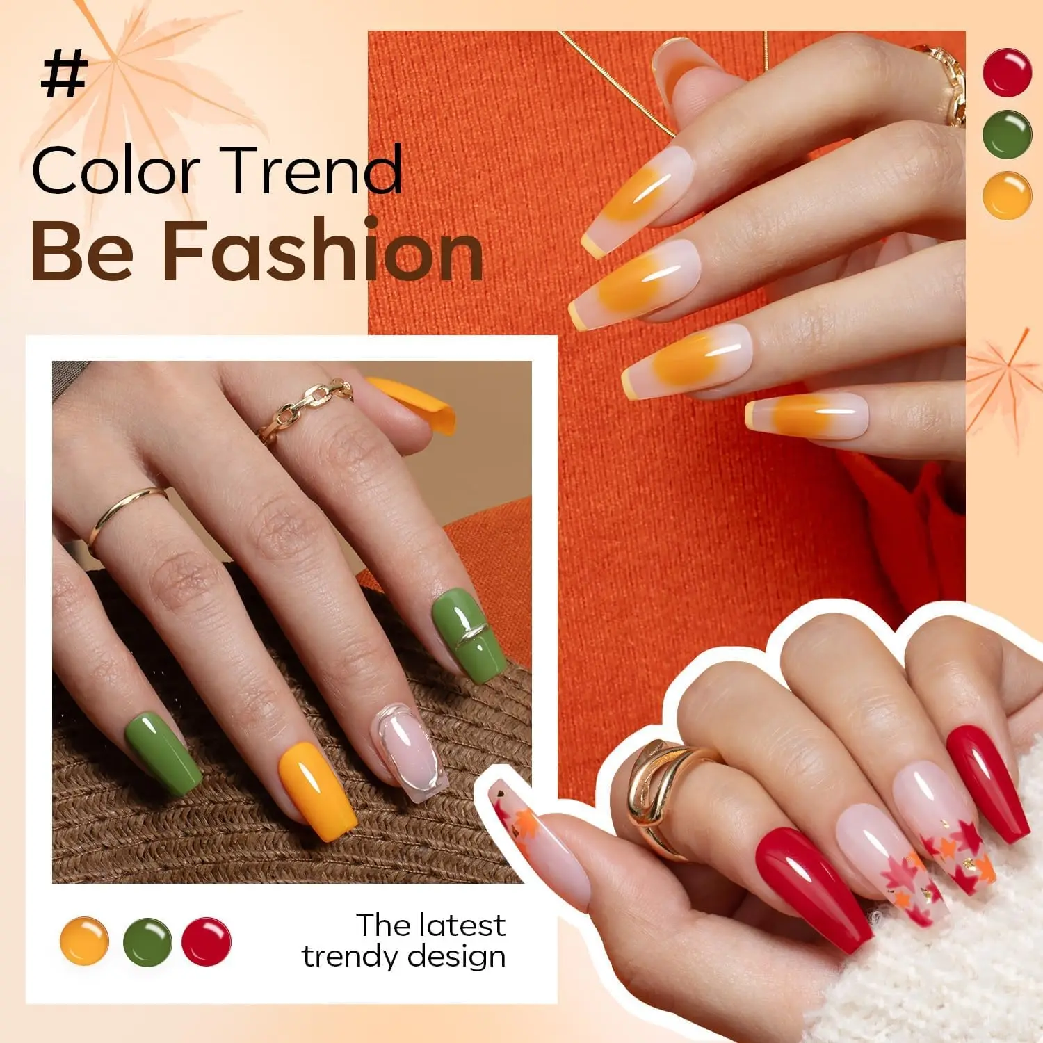 modelones 40-teiliges Gel-Nagellack-Set, Weihnachten Winter Nude Braun Grün Rot Lila Orange Gold Gelee Weiße Farben Blooming Gel P