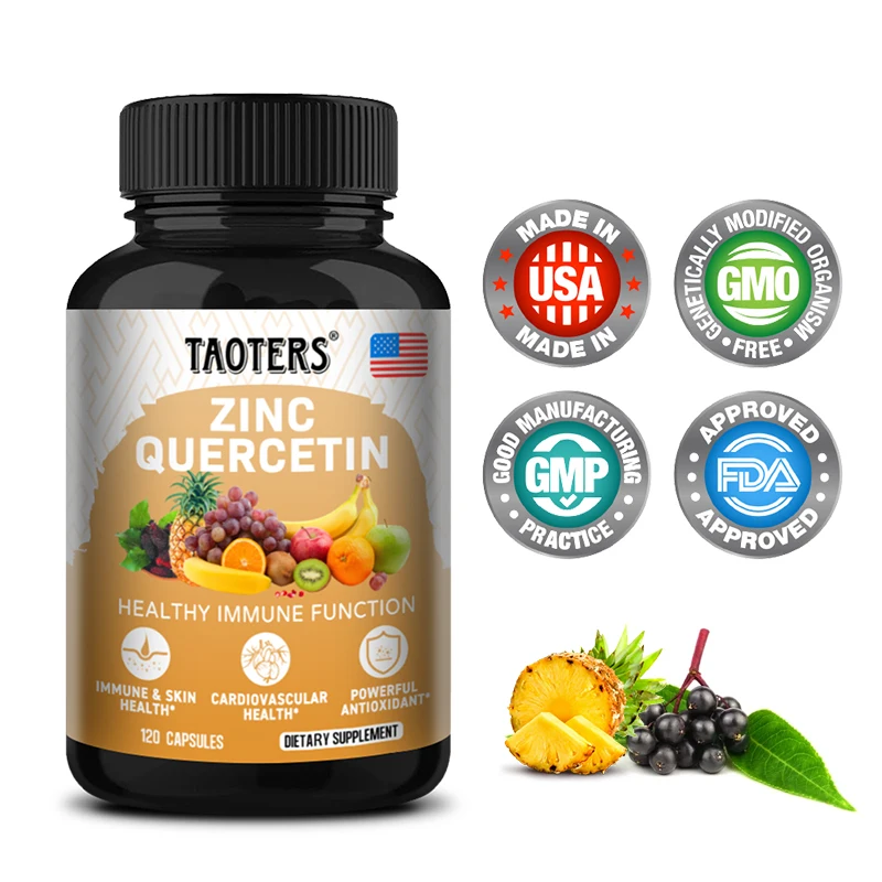 

TAOTERS Zinc & Quercetin Supplement with Vitamin C Antioxidants for Overall Health, Immune Support, Non-GMO, Gluten-Free.