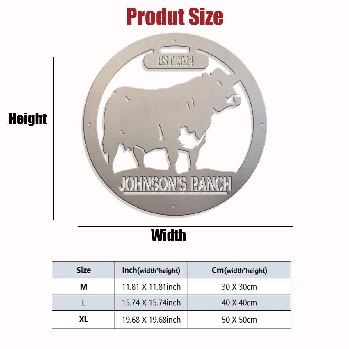 1pc Custom Farm Bull Metal Wall Door Plaque,Home Room Garden Garage Door Fence Farm Decor,House Seasonal Family Gift