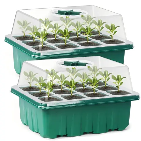 2pcs heavy-duty seed starter tray, used for ventilation hoods and drainage holes of vegetable, flower, and herb seeds