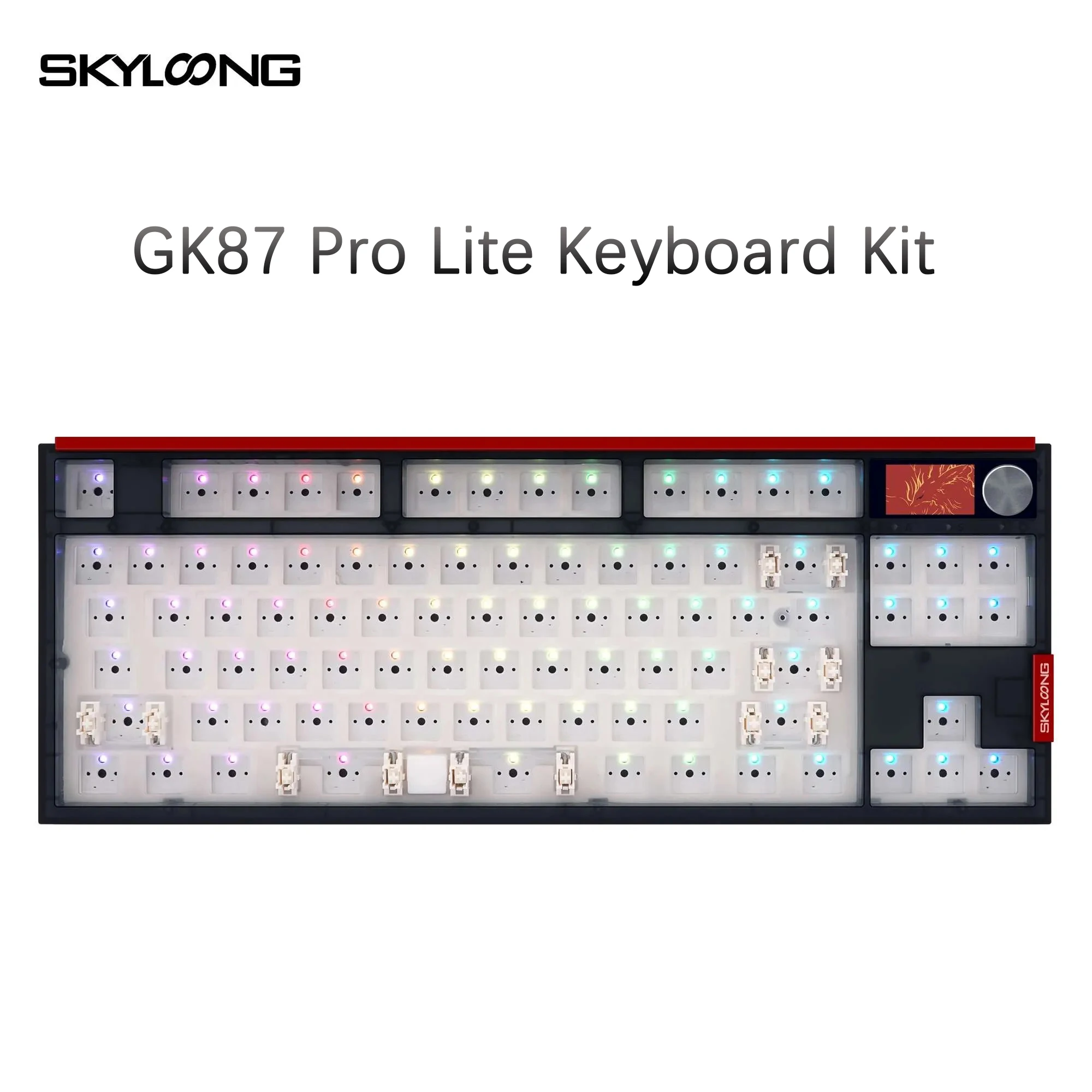 Imagem -03 - Skyloong Gk87pro Lite Kit de Teclado Modo Conexão 1.14 Polegada Lcd Botão com Adesivo Aço Rgb Retroiluminado Faça Você Mesmo Kit Teclado para Jogos