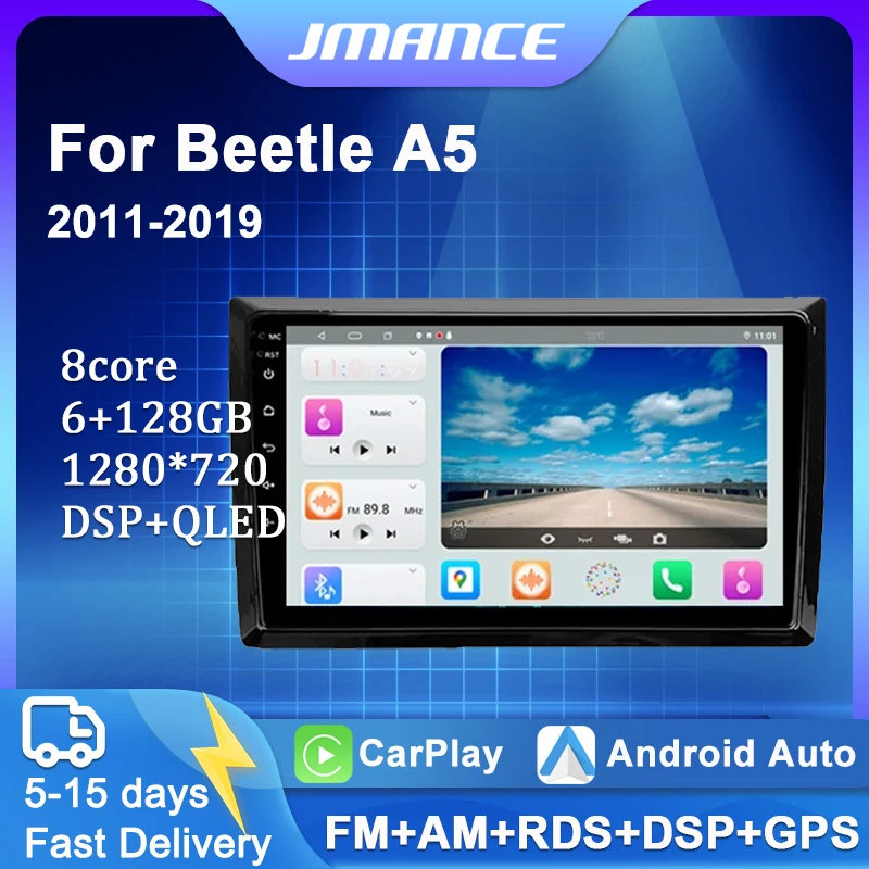 

JMANCE For Volkswagen Beetle A5 2011 - 2019 Car Radio Ai Voice Multimedia Video Player Navigation GPS Android No 2din 2 din dvd