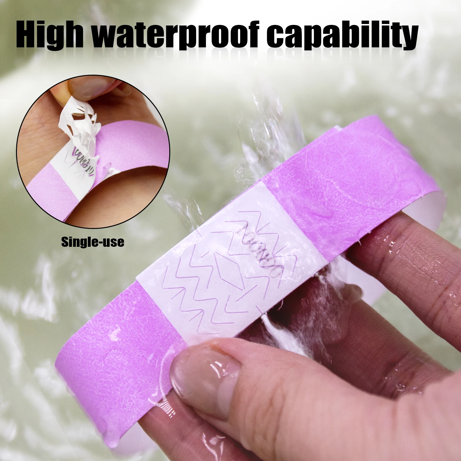 100pcs Mixed 10 Colors（Numbers 001 – 100）Multicolored Tyvek Bracelets Activity Ticket ldentification Band Waterproof