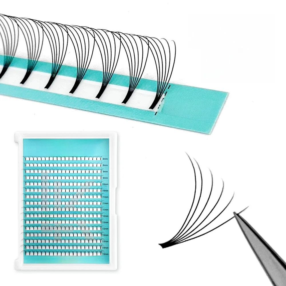 Lakanaku Premade Fans Wimpers Wimpers Extensions 320 Fans Dunne Puntige Basis Korte Steel Zachte Russische Volume Fans Lash - afbeelding 2