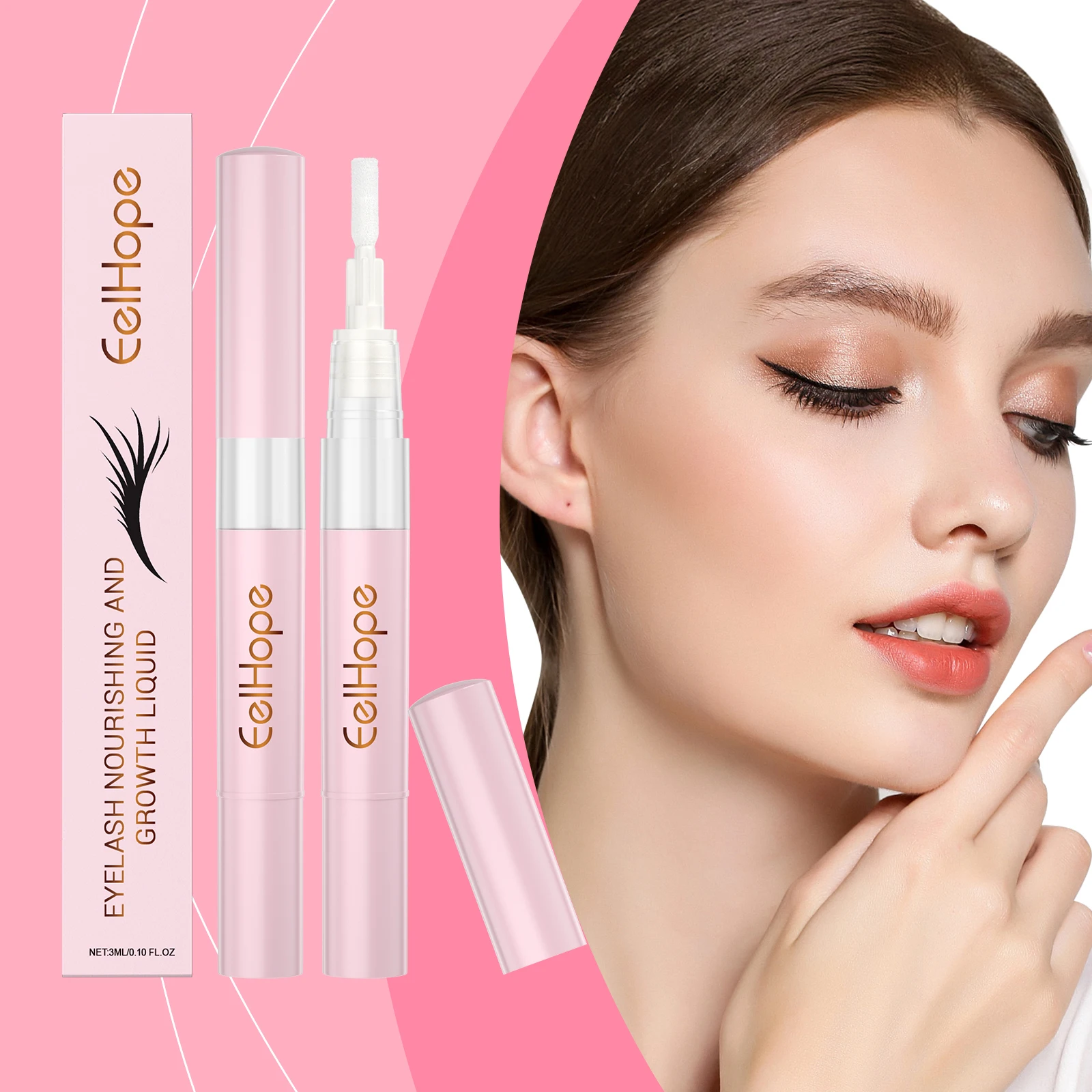 Eelhope 3ml Serum Przyspieszające Wzrost Rzęs Szybki Makijaż Przedłużanie Naturalne Rzęsy Brwi Wydłużanie Zagęszczanie Serum do Rzęs