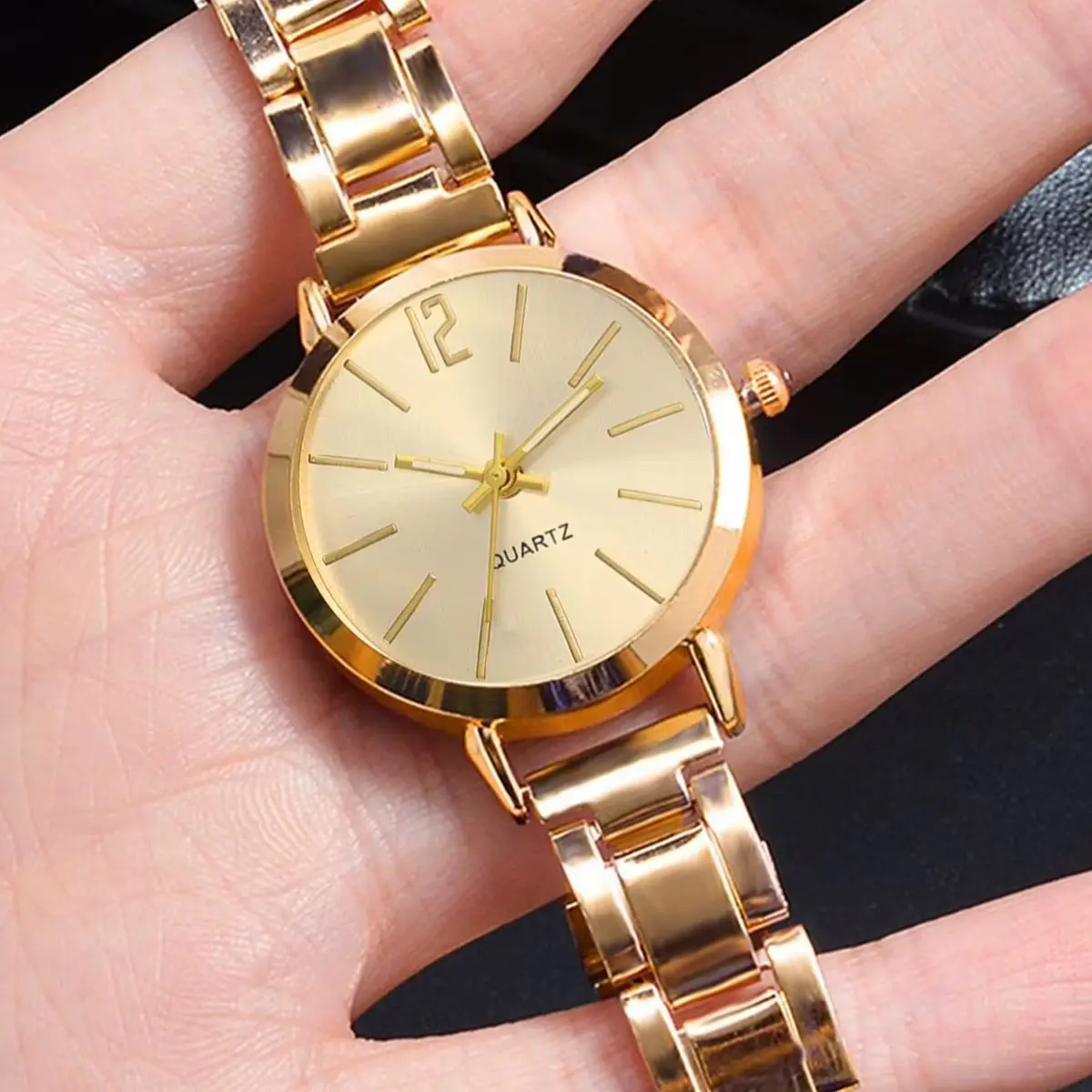 6-Piece Set, Women's Compact Quartz Watch with Water Drop Bracelet, Necklace, Earrings, and Ring Set, Exquisite and Fashionable, Charming, Perfect Accessory for Banquets and Parties. - view 3