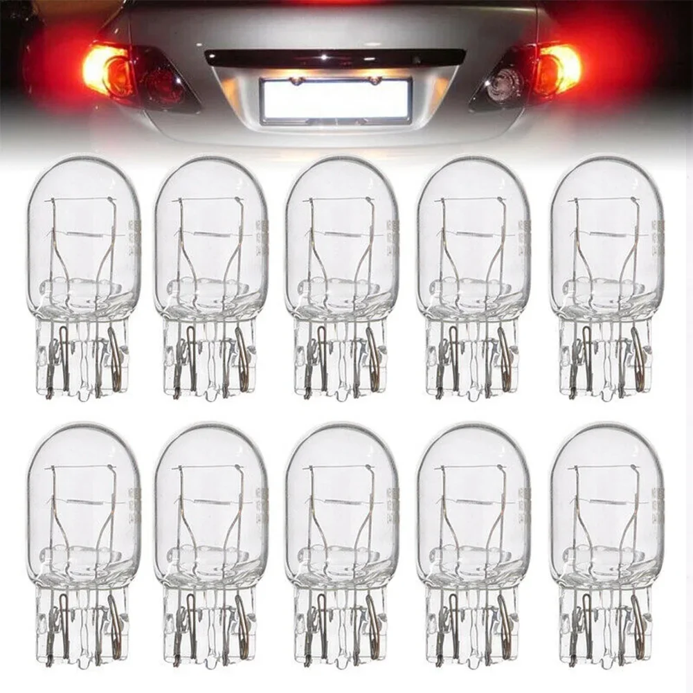 10 pçs t20 7443 7440 luz de sinal w21/5w vidro transparente drl luzes diurnas turn stop sinal freio