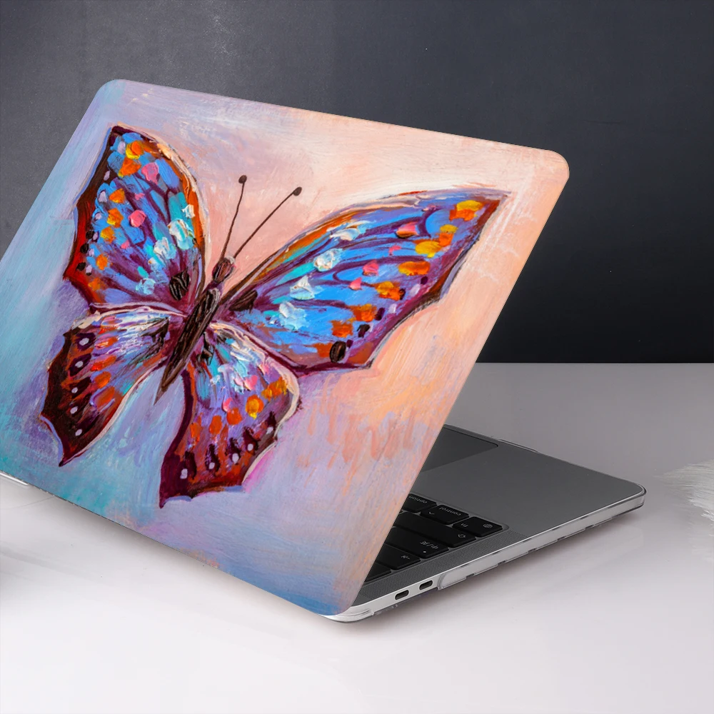 Butterfly print case compatible for MacBook case M4 2024 Air 11 Pro 13 14 15 16 A2338 A3113 A3114 Air 13 A2681 M2 A2337 M1 A2179