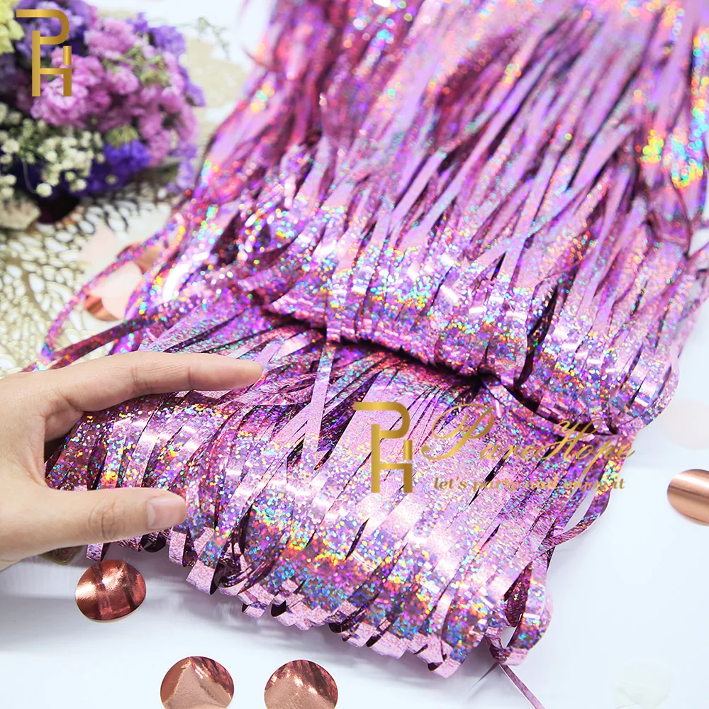 Top Matte Birthday Party Decoration Backdrop Foil Tassel Fringe Curtain Kids Adult Photo Booth Baby Shower Wedding Glitter Drape