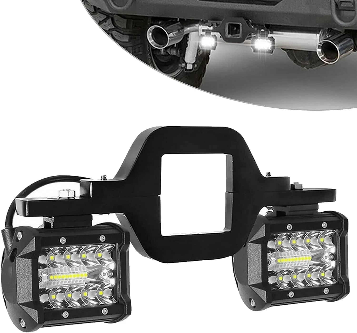 4-calowe światło robocze 60W Spot Flood Offroad Car Lights Bar z uniwersalnym uchwytem do holowania przyczepy do pickupa Van — 2