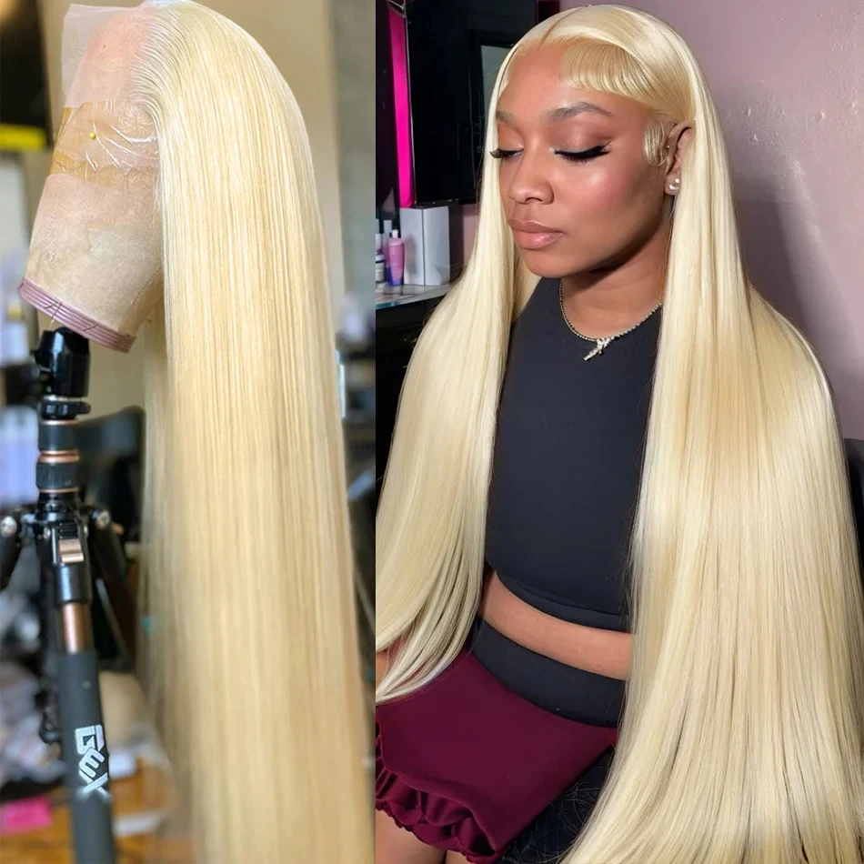 38 Inch 613 Human Hair Wigs 13x6 Straight Blonde Lace Front Wig Human Hair Brazilian 13x4 Hd Lace Frontal Wigs For Women