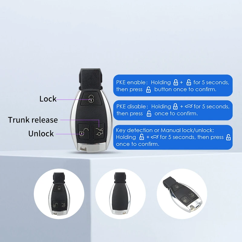 EASYGUARD PKE Smart Key Kit for 2014+GLA W246 W156 GLB W246 GLC X253 C253 GLE W166 with Oem Push Start Button and comfort Access