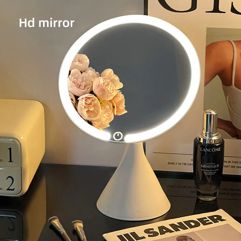 Espelho de maquiagem led luz desktop penteadeira espelho quarto inteligente beleza espelho estudante dormitório luz preenchimento espelho