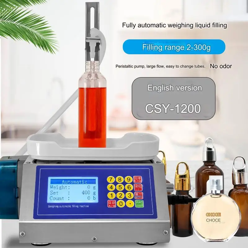 CSY1200 weighing peristaltic pump automatic small quantitative liquid essential oil nail polish filling machine accurate