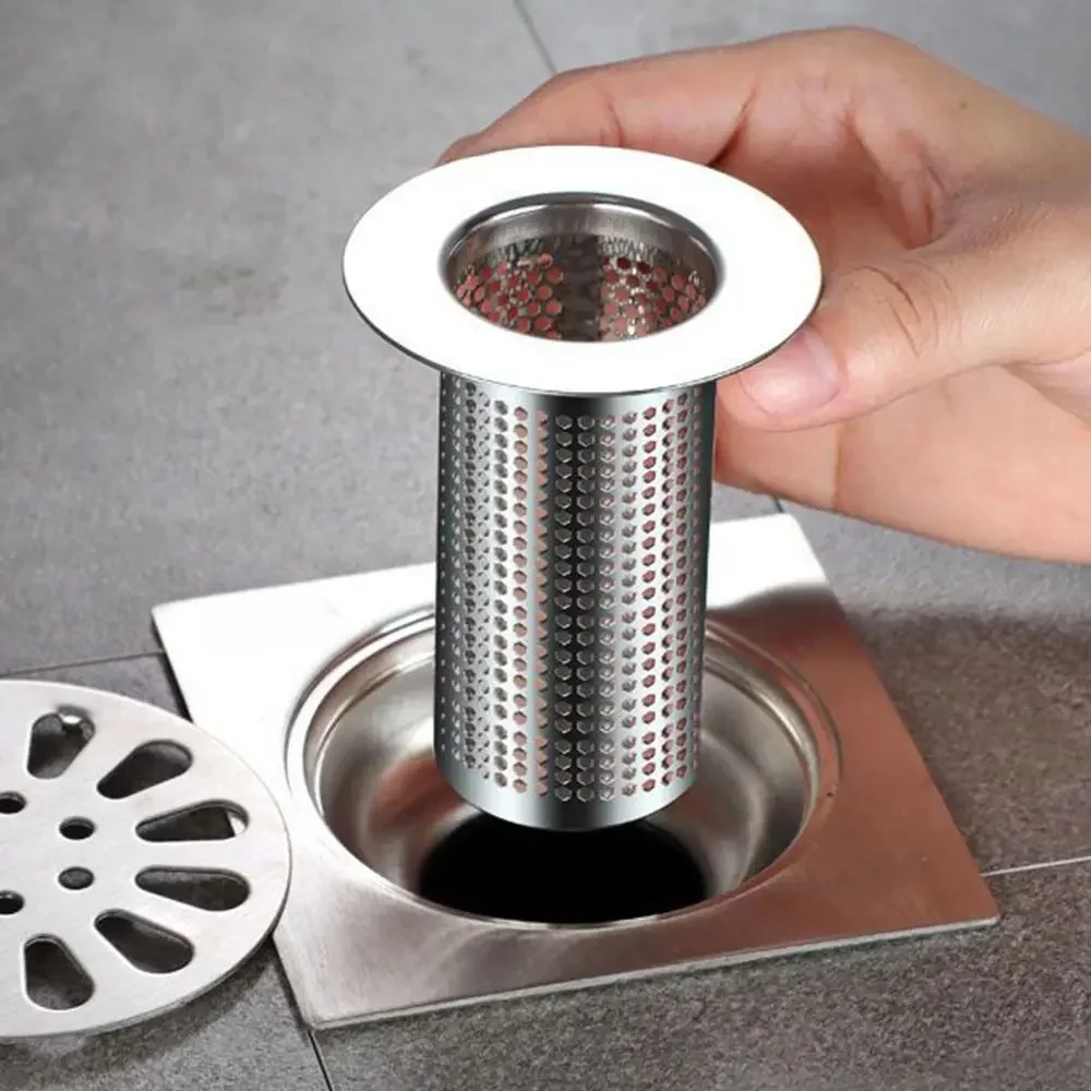 Filtre de vidange de sol en maille anti-extravagement, crépine d'évier, bouchon de cheveux alimentaire avec poignée, couverture de bancs antiparasitaires, filet de douche anti-fuite