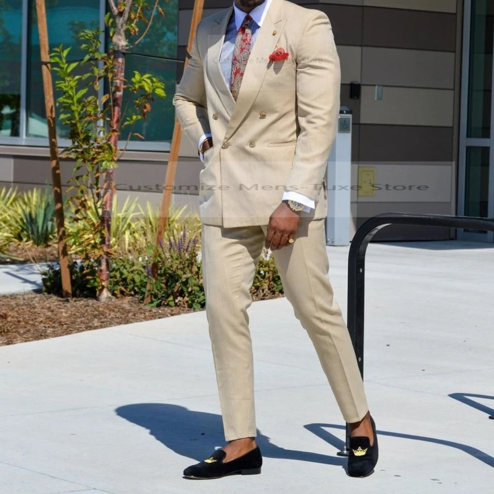 

Men Business Suit Wedding Party Prom Groom Groomsman Tuxedos 2 Piece Set Jacket Pants