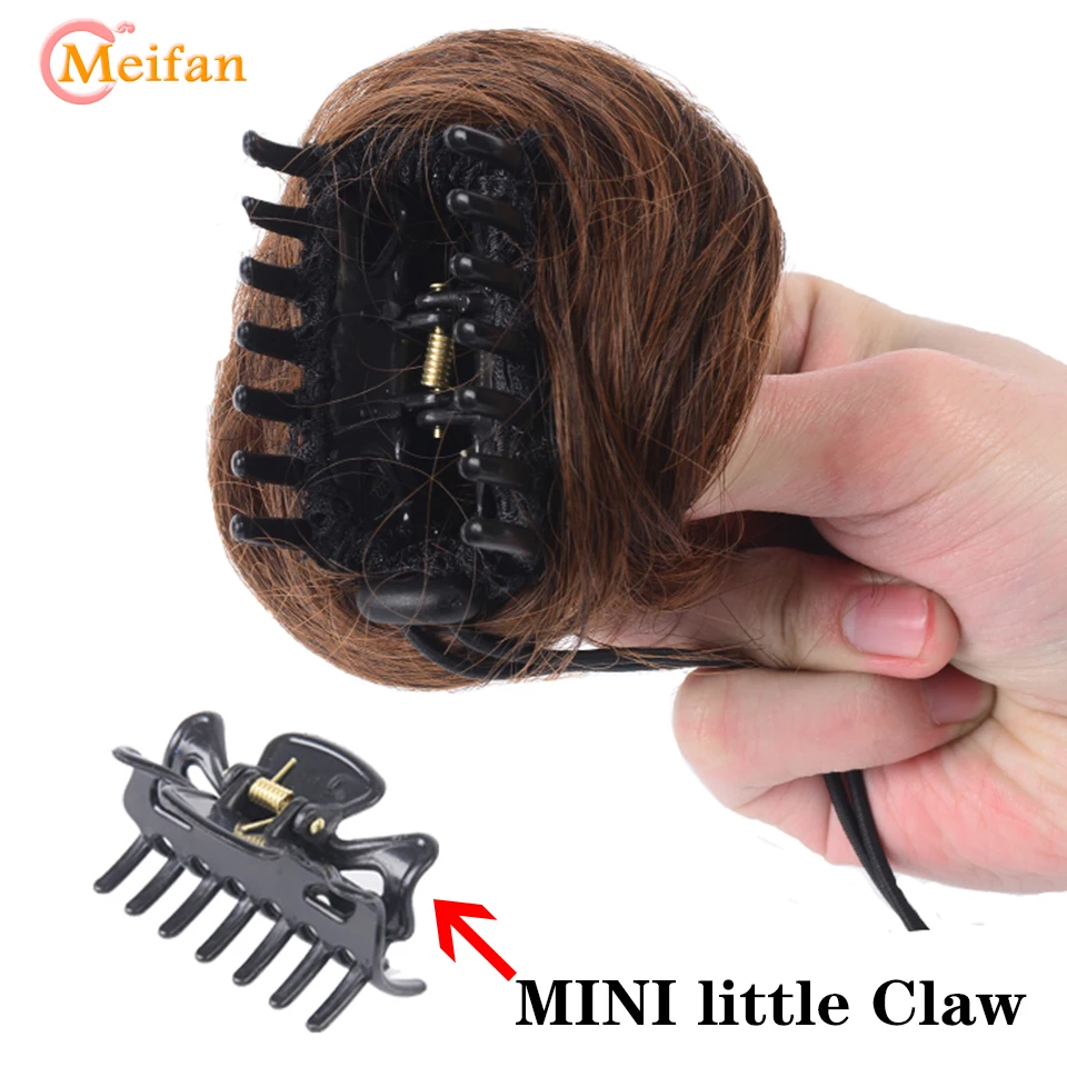 MEIFAN syntetyczny pazur Chignon doczepiane włosy pleciony górny węzeł przyrząd do koka z włosów akcesoria Messy prosto Chignon Clip-in Updo pączek